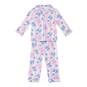 Stitch Girls' Flannelette Button Up Pyjama Set