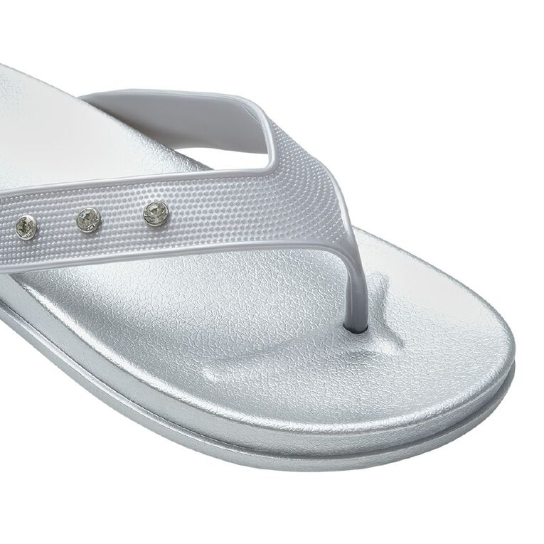 H&H Women's Bling Jandals, Silver, hi-res