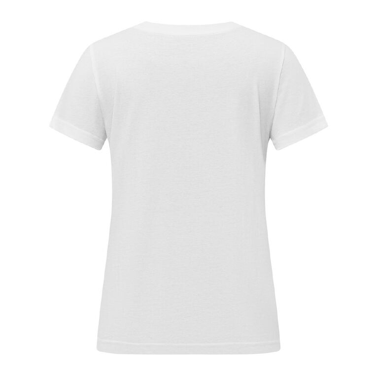 H&H Women's Essential Short Sleeve Crew Neck Tee, White, hi-res