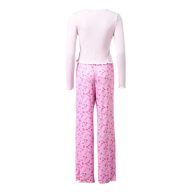 Barbie Women's Pointelle Pyjama Set, Pink Light, hi-res