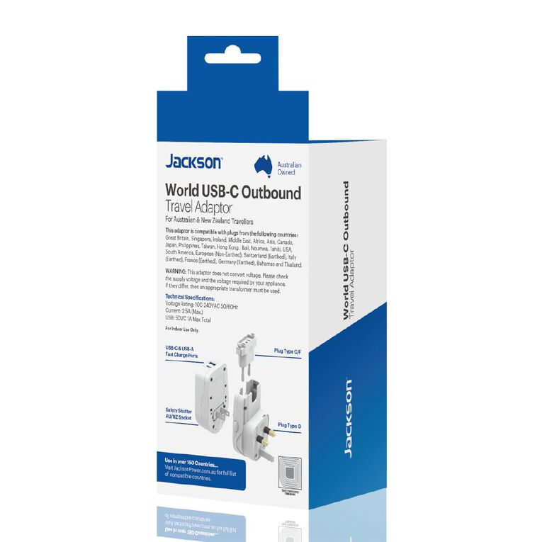 Jackson Outbound World Travel Adaptor, , hi-res