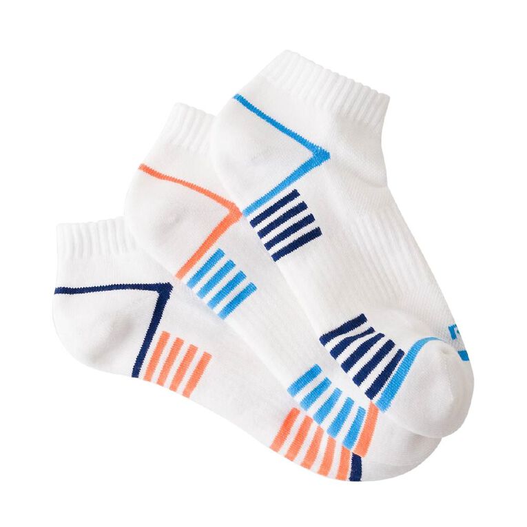 Rio Men's Active Mid Crew Socks 3 Pack, White, hi-res
