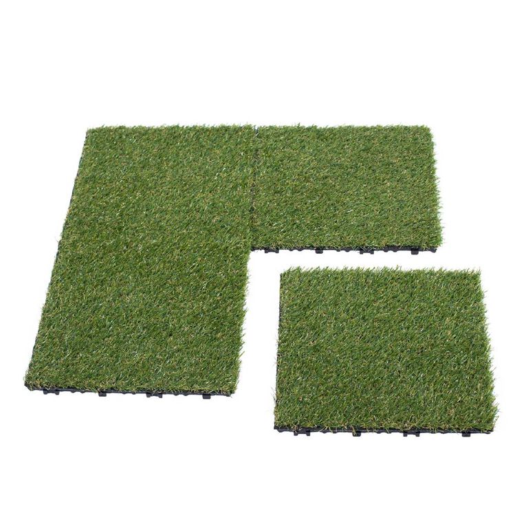 Urban Green Artificial Grass Tiles 4 Pack Green, , hi-res