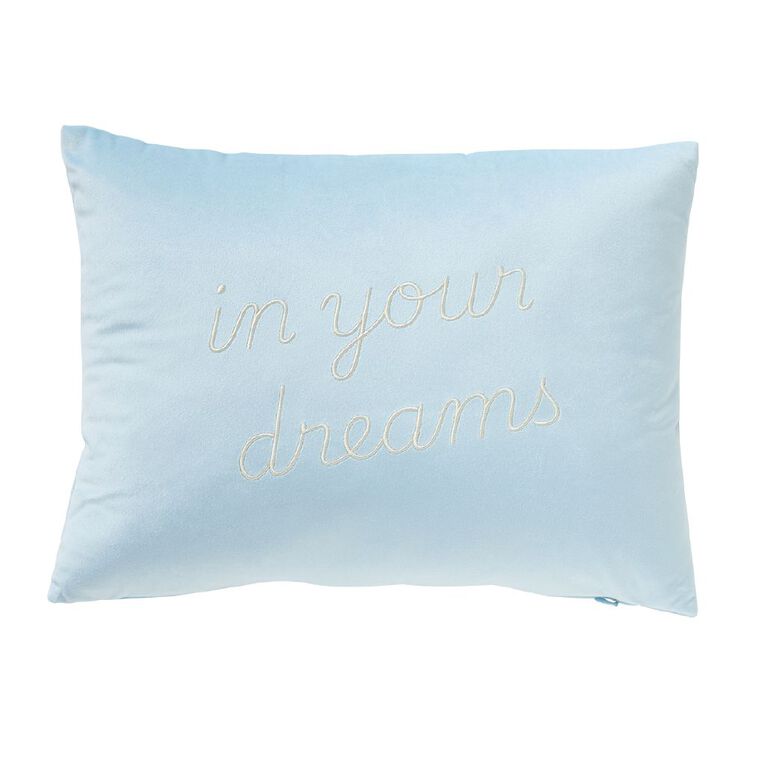 Living & Co Cushion Breakfast In Your Dreams Blue 30cm x 40cm, , hi-res