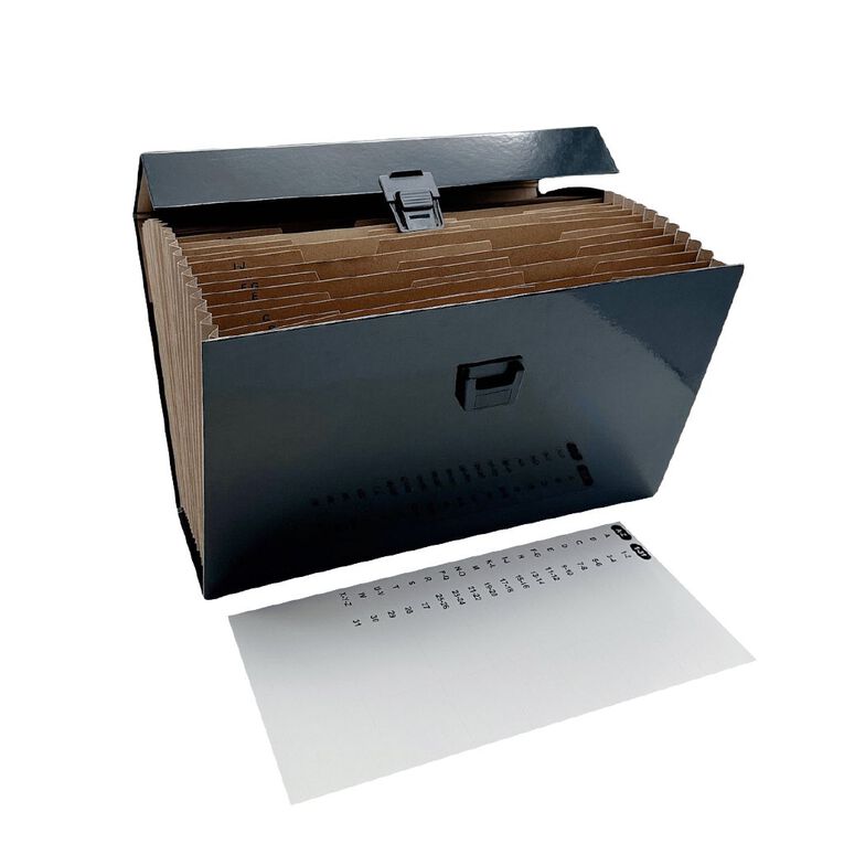 WS Concertina File 19 Pocket Black, , hi-res