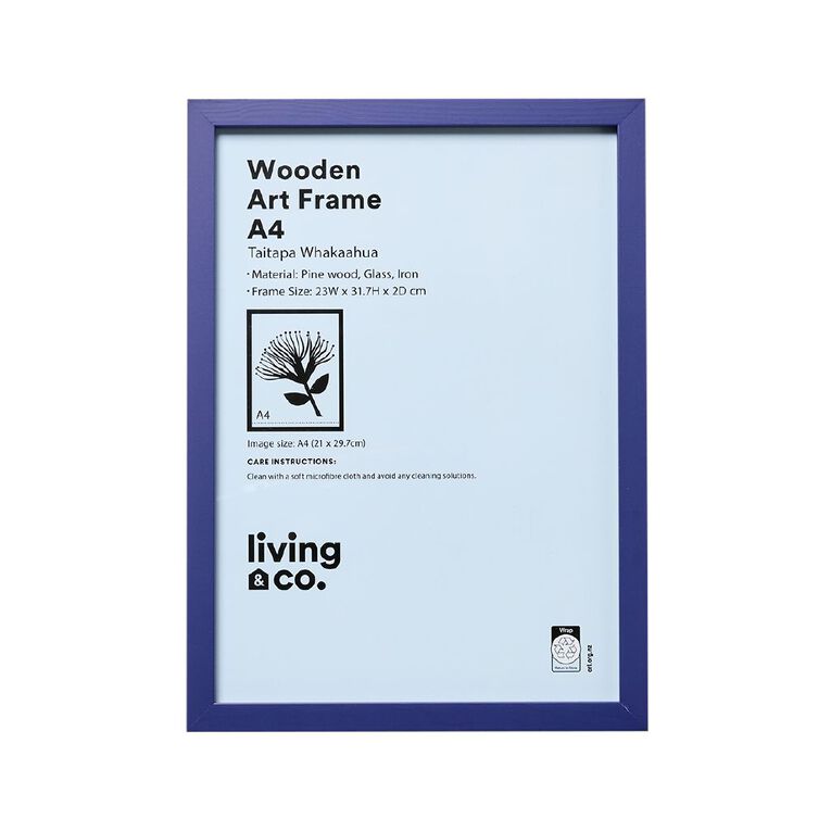 Living & Co Wooden Art Frame Cobalt, , hi-res