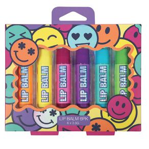 smiley glitter lipbalm 6 piece