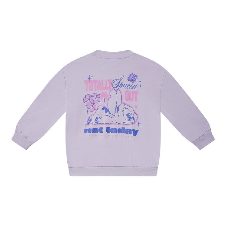 Stitch Oversized Crew Sweat, Purple Mid, hi-res