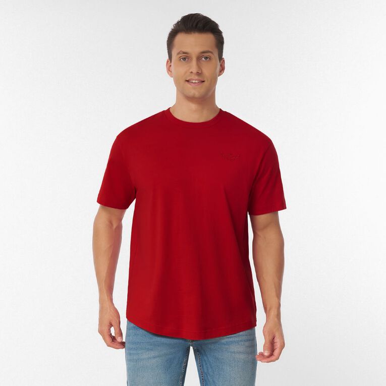 Garage Men's Longline Tee, Red Mid, hi-res