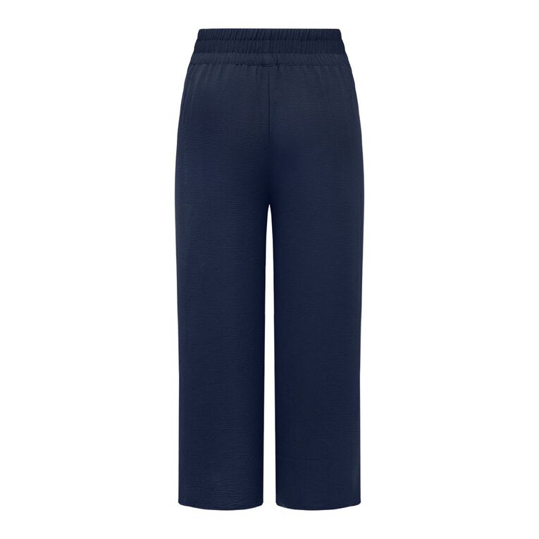H&H Curve Women's Shirred Waist Wide Leg Pants, Navy, hi-res