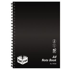 Spirax Notebook Spiral PP P595A 240 Pages Black A4