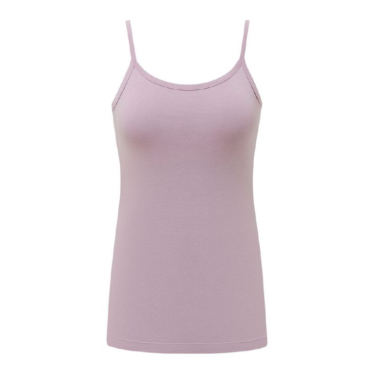 H&H Women's Stretch Fit Shelf Bra Singlet, Purple Light, hi-res