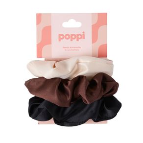 Poppi Scrunchies Brown Mid 3 Pack