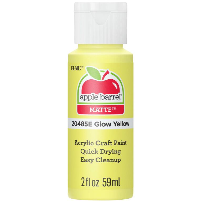 Apple Barrel Acrylic Glow In The Dark Yellow 60ml, , hi-res