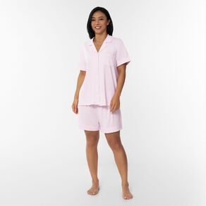 H&H Women's Comfy Button Up Short Sleeve Pyjama Set