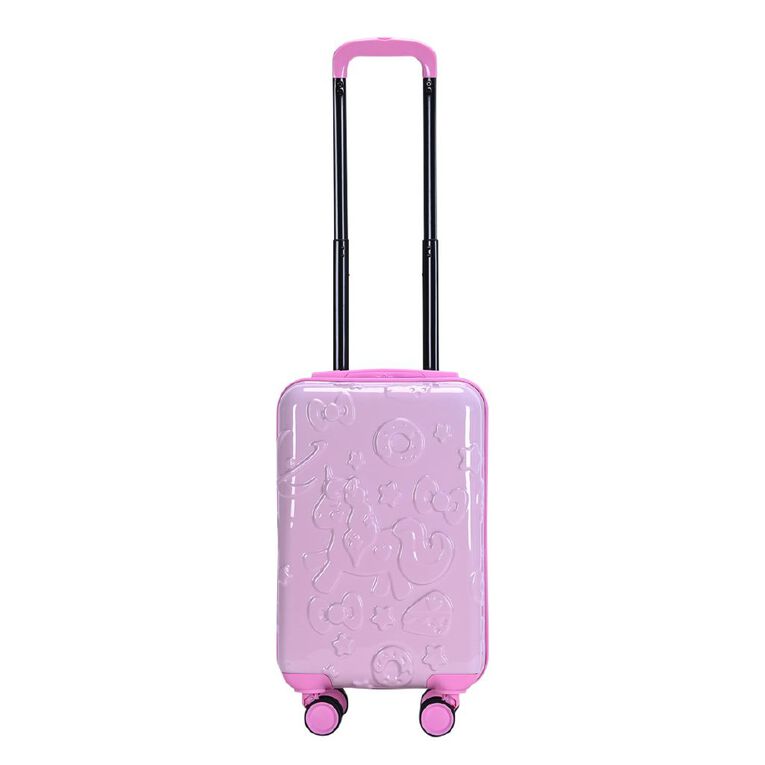Wander Kids Kids 52cm Embossed Suitcase Unicorn Pink, , hi-res