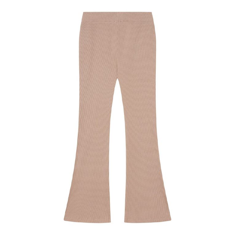 Young Original Rib Flare Leggings, Brown Light, hi-res
