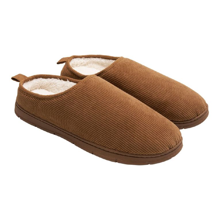 H&H Men's Conrad Scuff Slippers, Tan, hi-res