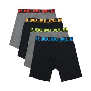 Rivet Men's Long Leg Trunks 4 Pack