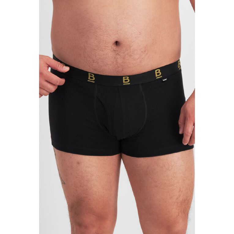 B FOR BONDS Men's Trunks 2 Pack, Black, hi-res