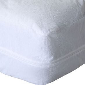 Living & Co Mattress Protector Terry Full Cover White Queen