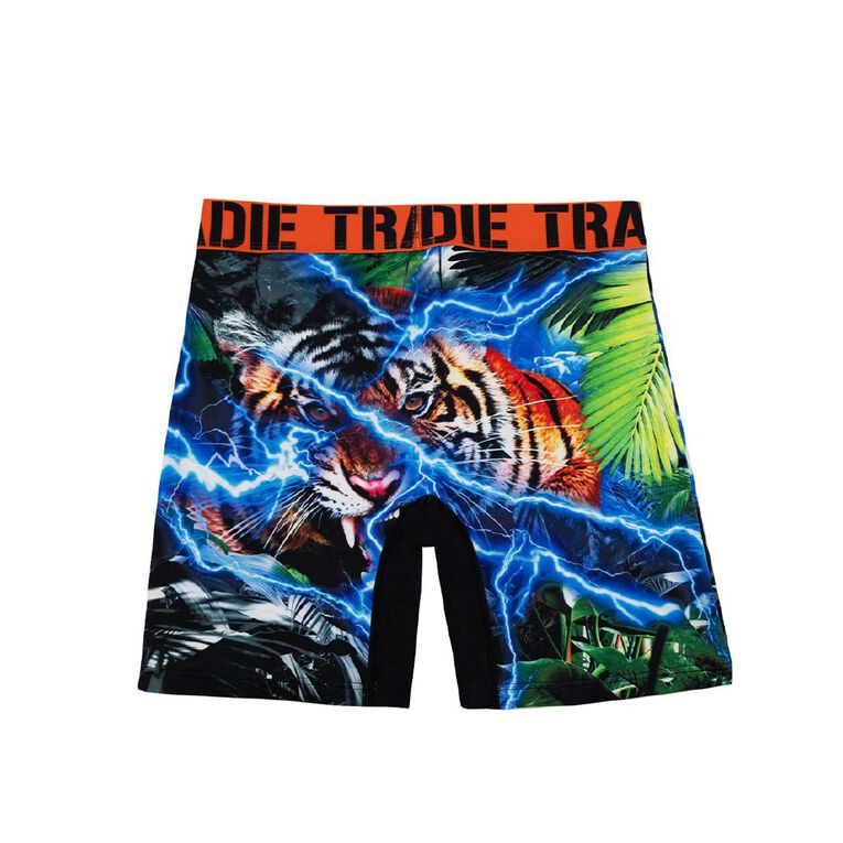Tradie Men's Work N Surf Long Leg Trunks, Orange, hi-res
