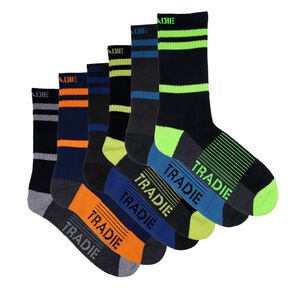 Tradie Men's Rib Work Crew Socks 6 Pack