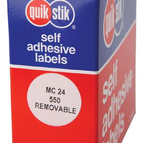 Quik Stik Labels Dots Mc24 550 Pack