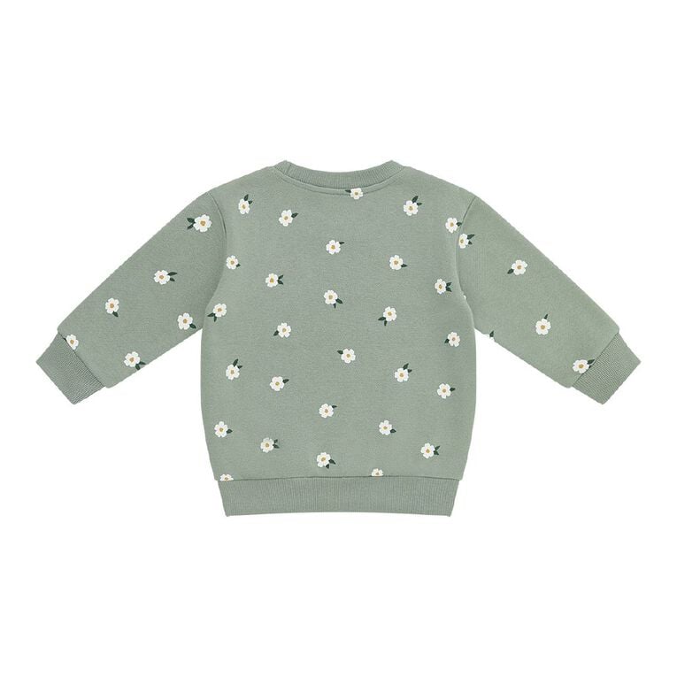 Young Original Toddler Girls' Printed Sweatshirt, Green Mid, hi-res