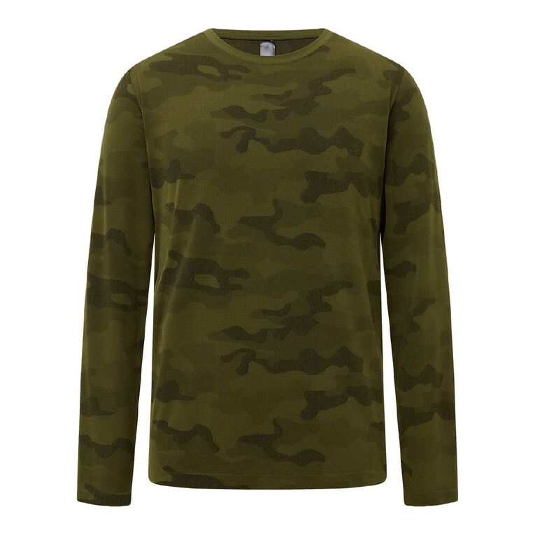 Active Intent Men's Longsleeve Seamless Tee, Green Dark, hi-res