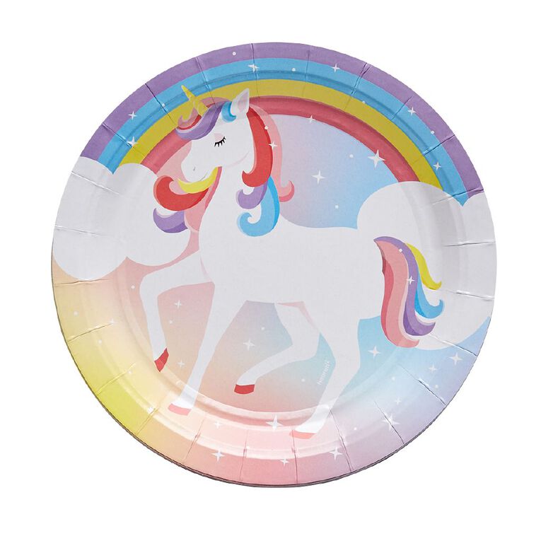 Hoorah Unicorn Dinner Plate 23cm 8 Pack, , hi-res