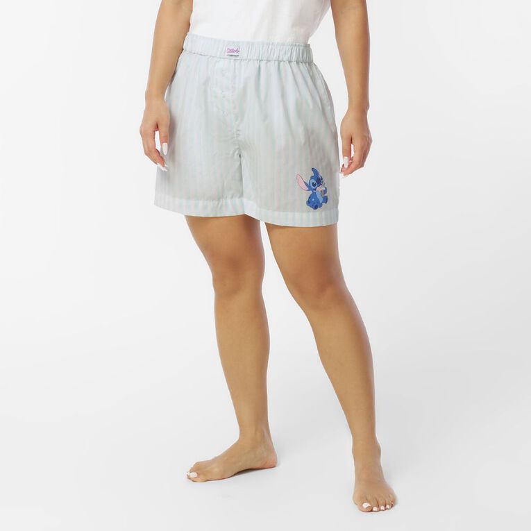 Stitch Women's Woven Boxer Shorts, Blue Light, hi-res