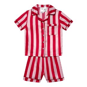 H&H Girls' Satin Button Up Pyjama Set
