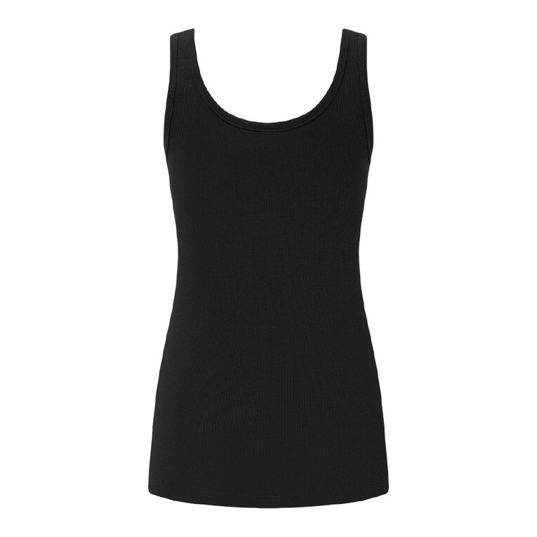H&H Maternity Henley Tank, Black, hi-res