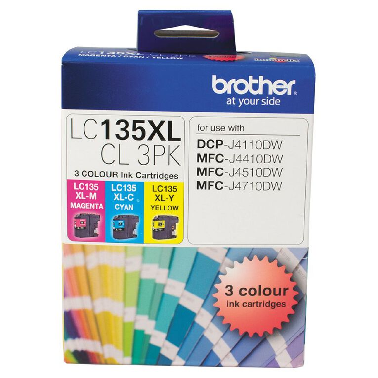 Brother Ink LC135XL Colour 3 Pack (1200 pages), , hi-res