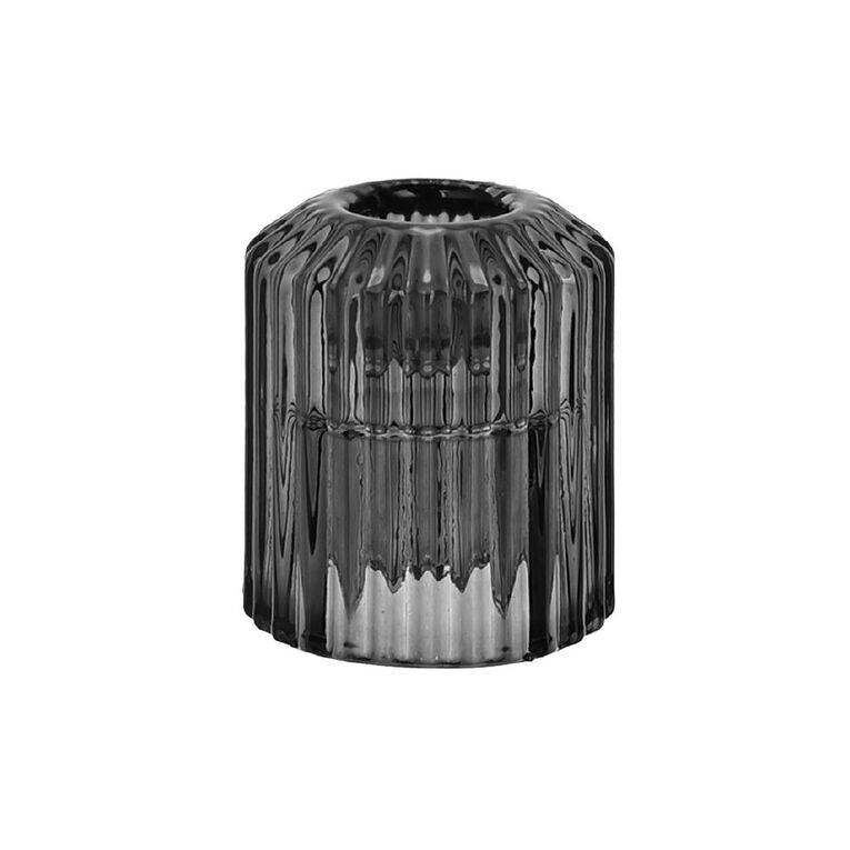 Living & Co Textured Tealight & Table Candle Holder Grey, , hi-res