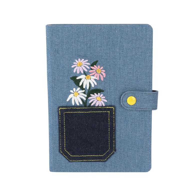 Uniti Stationery Denim Flower A5 Notebook, , hi-res