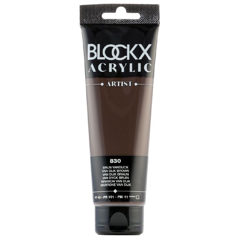 BLOCKX Acrylic Tube 120ml Vandijck Brown Brown, , hi-res