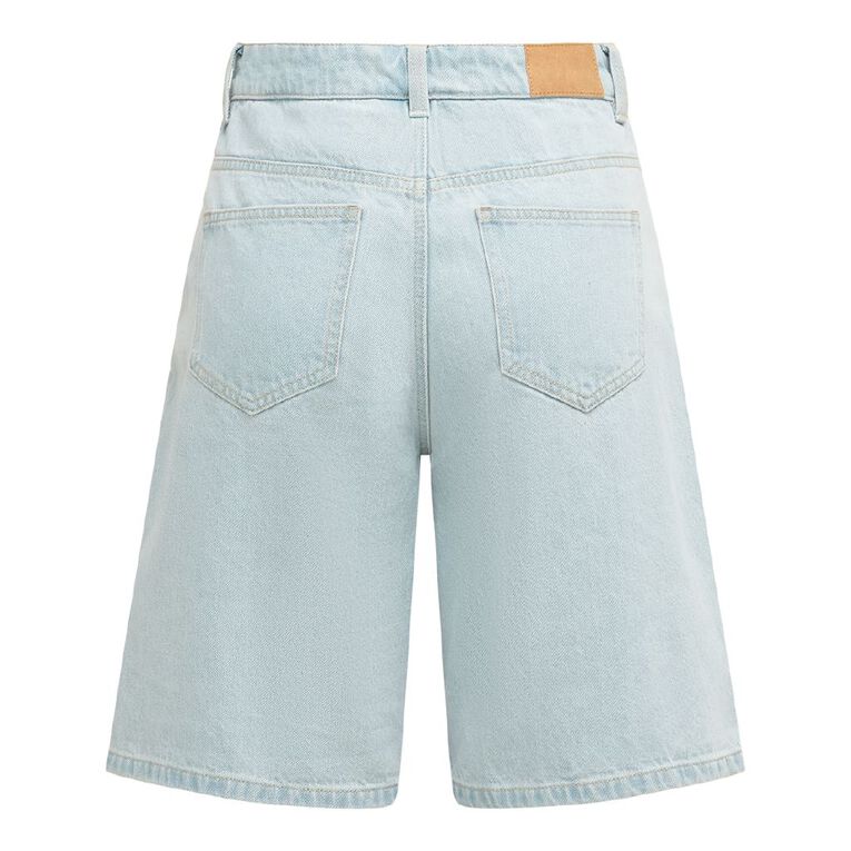 H&H Women's Wide Leg Denim Jort Shorts, Denim Light, hi-res
