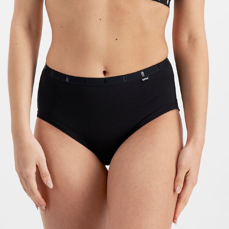 B FOR BONDS Women's Full Briefs 2 Pack, Black/White, hi-res