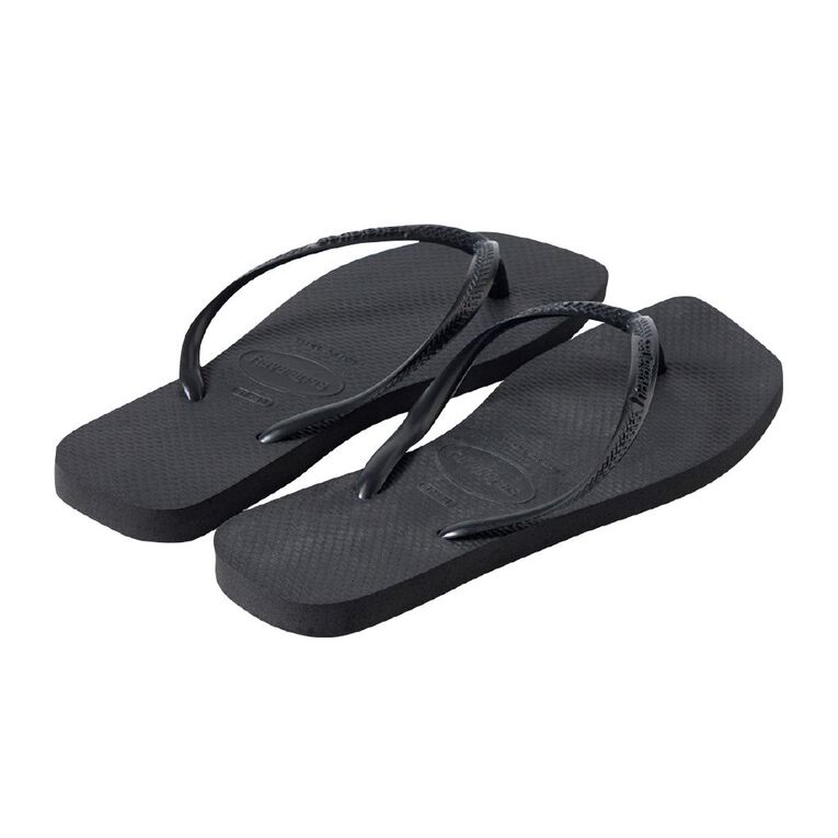 Havaianas Slim Square Jandals, Black, hi-res
