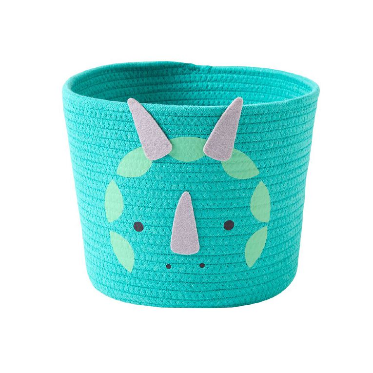 Living & Co Kids Cotton Rope Blend Basket Dino Green, , hi-res