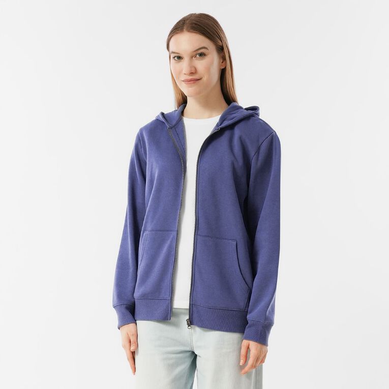H&H Women's Zip-Thru Hoodie Sweat, Blue Mid, hi-res