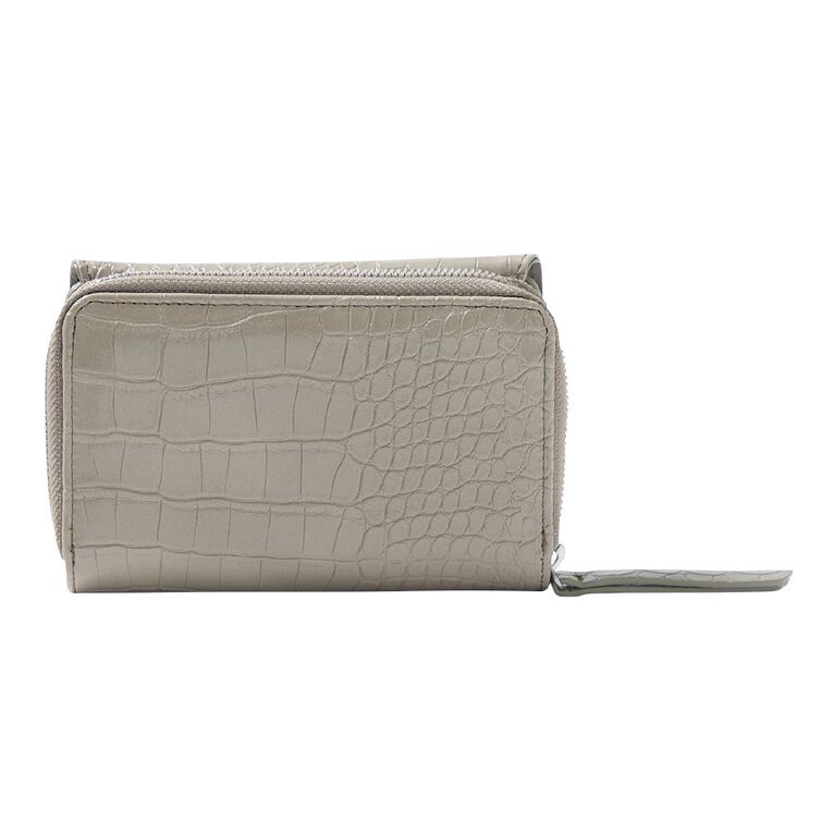 H&H Women's Faux Croc Texture Purse, Khaki, hi-res
