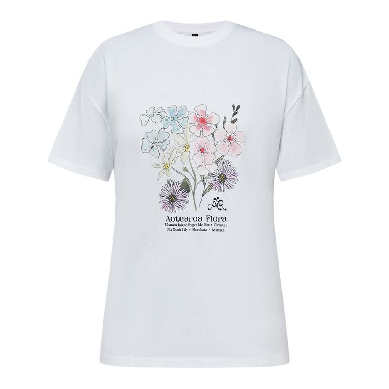 H&H Women's Relaxed Amber Rixon Tee, White, hi-res