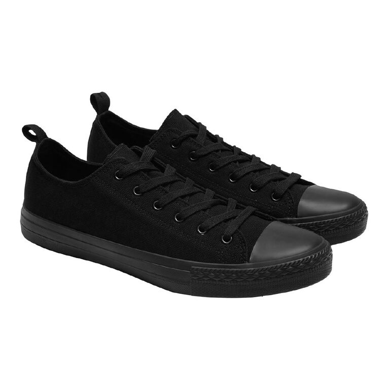 H&H Men's James Canvas Low Top Sneakers, Black, hi-res