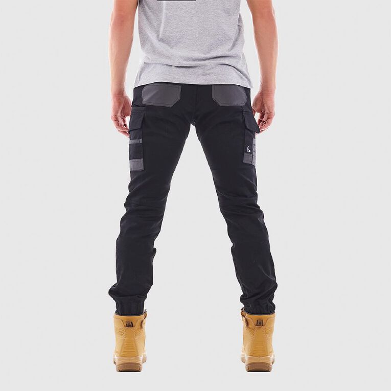 Tradie Cuffed Skinny Cargo Pants, Black, hi-res