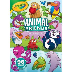 Crayola 96 Page Coloring Book with Stickers Animal Friends