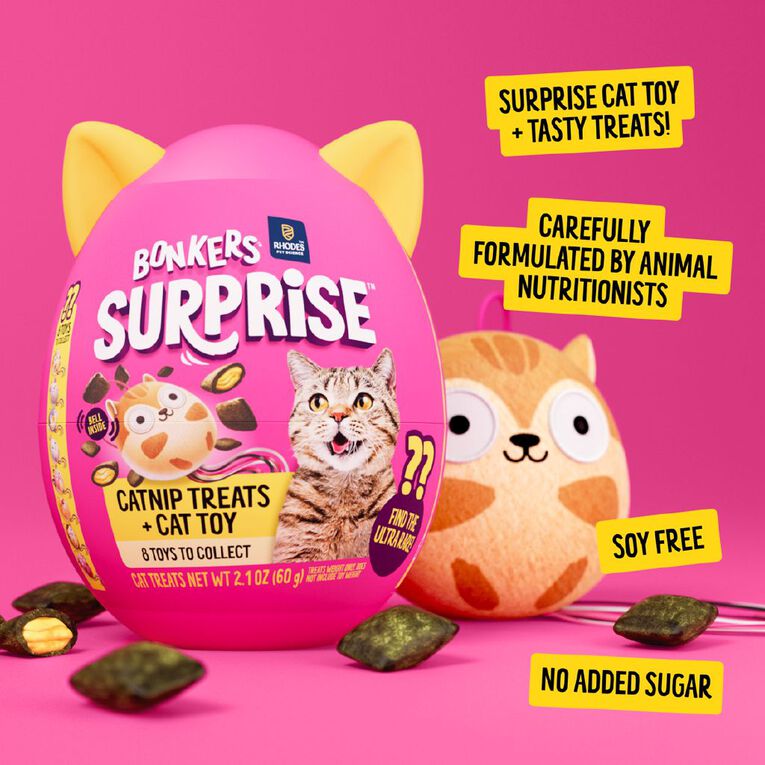 Bonkers Surprise Cat Treats 60G & Toy 45G, , hi-res
