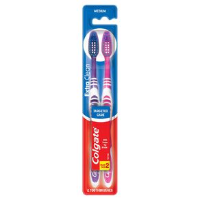 Colgate Extra Clean Value Toothbrush Medium 2 Pack Assorted